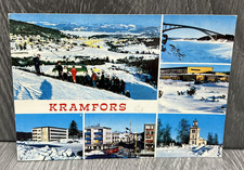 Vintage 1957 Kramfors Sweden Multiview Postcard Winter Scenes Mailed USA Stamp