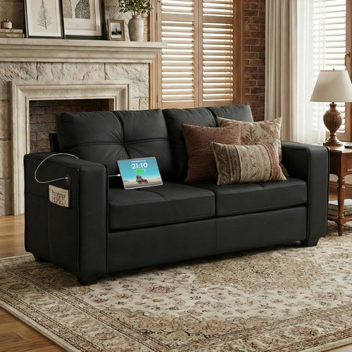 Faux leather loveseat for - 65",