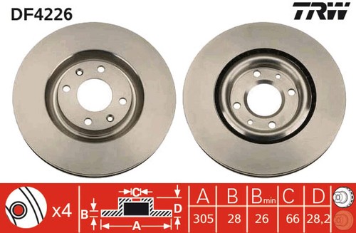Disque frein avant trw - frein,