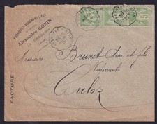 Isère-Enveloppe Fabrique de bouchons La Tour du Pin avec cachet convoyeur ligne