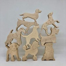 Lot de 9 jouets miniatures en bois pour chien