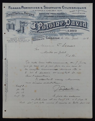 Facture charleville 1912 forge - facture,