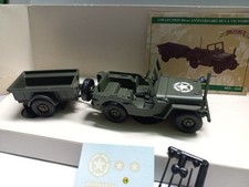 Solido, 1/43, US Jeep Willys Pare Câble & Remorque, WW2, Tbe, Réf 6105 (57)