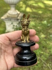 Bronze Animalier & Chien & Fixé Sur Un Socle En Bois & Fin 19 Eme Siècle