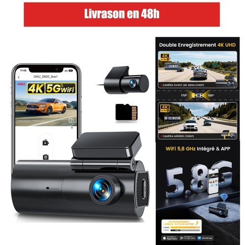 Gku dashcam avant arrière - dashcam, 4k