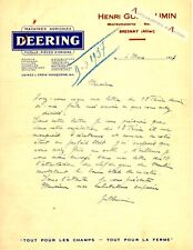 ●BRESNAY lettre 1937 Henri Guillaumin serrurerie machine agricole DEERING Allier