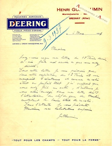 Bresnay lettre 1937 - lettre,