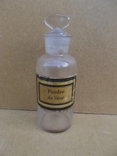 ancien flacon bouteille à pharmacie apothicaire en verre  Napoléon III