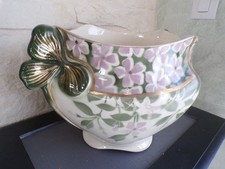 Large pot cover earthenware slipper KG Lunéville model periwinkle