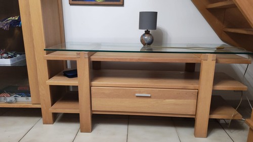 Meuble chêne et table - tv,