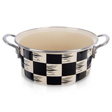 Casserole Émaillée SCHACHBRETT 20cm 2,2L Casserole en Émail Cuisine Vintage