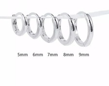 Boucles d’oreilles anneaux mini créoles Argent 925 diamètre 5,6,7,8 ou 9 mm