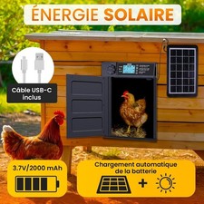 Porte Automatique Poulailler Solaire à ouverture latérale, Okkobi V2