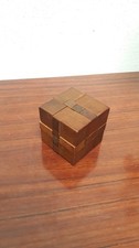 Vintage 3D WOODEN PUZZLE Cube Wooden Puzzle Old Rubik Game