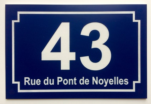 Plaque pvc numero rue de - numero,