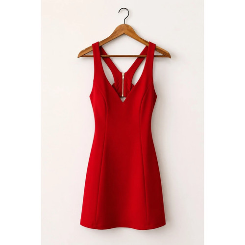 Red bodycon mini - red,
