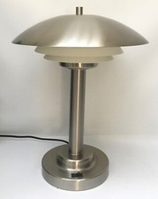 Vintage Bauhaus Perzel Style Table Lamp Mushroom Saucer Space Age