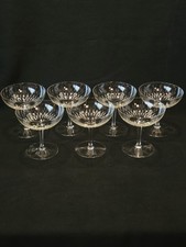 7 Vintage Villeroy Et & Boch Cut Crystal Champagne Cups Erika Model 