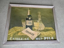 CHROMOLITHOGRAPH CARDBOARD ANISE PERNOD FILS "DEMAND THE WORD" 1930s