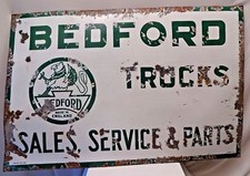 Vintage Bedford Trucks Émail Signe – Sales Service Pièces 114x76.2cm Garage Ad