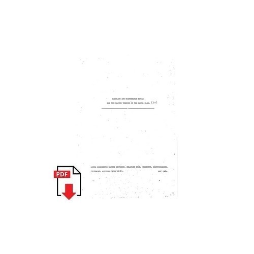Handling and maintenance notes - maintenance,
