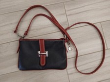 Vera Pelle NWOT Black Pebble Leather Mini Crossbody Handbag.  Size.  6x9.5