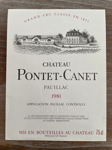 étiquette château pontet - Étiquette,