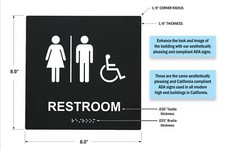 "RESTROOM" ADA / braille sign