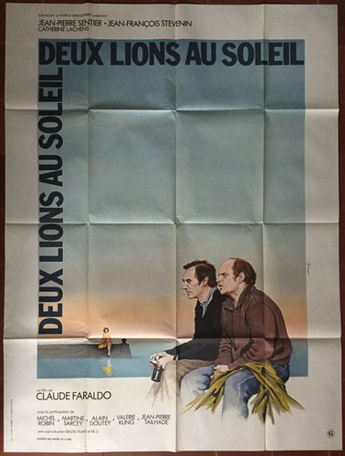 Affiche deux lions soleil - deux, au