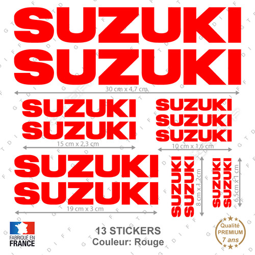 Suzuki rouge autocollants - rouge,