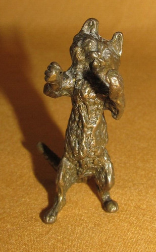 Statuette figurine chat bronze