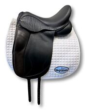Used Hulsebos WB4 - Size 17" Dressage Saddle Black with Brown Accents