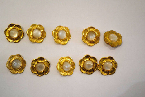 Boutons dorés emaillés - 10,
