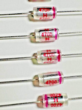 12X 4700pF (2.5%) @ 160V - SIEMENS axial POLYSTYRENE AUDIO/TONE CAPACITOR #176M