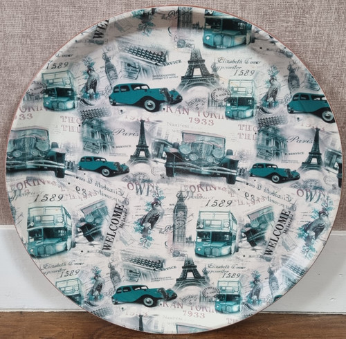 Plateau rond vintage - rond, traction
