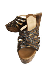 Louboutin crok wedge slide sandales