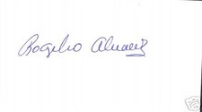 ROGELO ALVAREZ REDS CUBA SIGNED 3X5 INDEX CARD