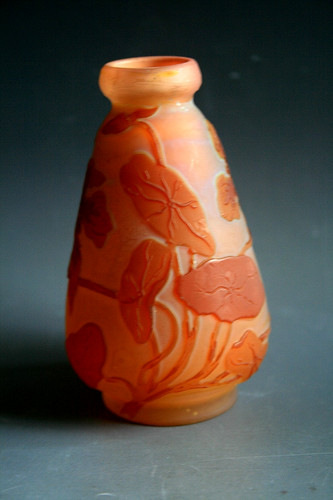 Ancien vase verre - vase, gravÉ