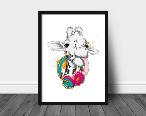 Decor poster girafe fantaisie - poster,