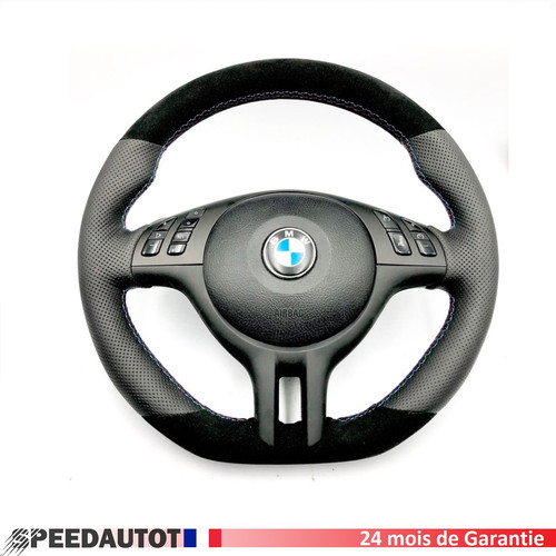 Volant cuir alcantara aplati - volant,