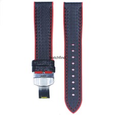 Carbon Fiber Silicone Rubber Bracelet Watch Band Strap Deployment Clasp Buckle