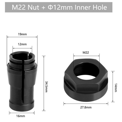 écrou acier carbone m22 - carbone, et