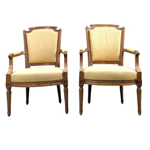 Fauteuil louis xvi noyer - en,