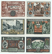 ?ILSENBURG in RESIN: "Historical Home Series", 6x EMERGENCY MONEY