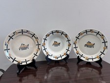 Lot of 3 Antique Badonviller Plates - Fruit Basket - 1930s 