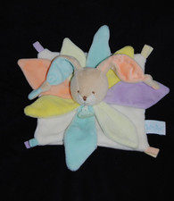 🍀Doudou Plat Lapin Arc en