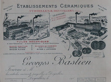 Invoice DEYVILLERS 1910 Ceramics Aydoilles Brick Lantern Illustrated 68