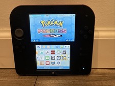 GOOD CONDITION Nintendo 2DS FTR-001 Black/ Red 32GB SD Card Pokemon Picross