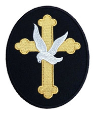 Patch chrétien croix dorée