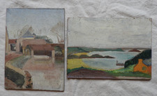 Lot x2 petits tableaux sur